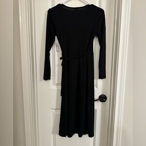 Black midi wrap dress